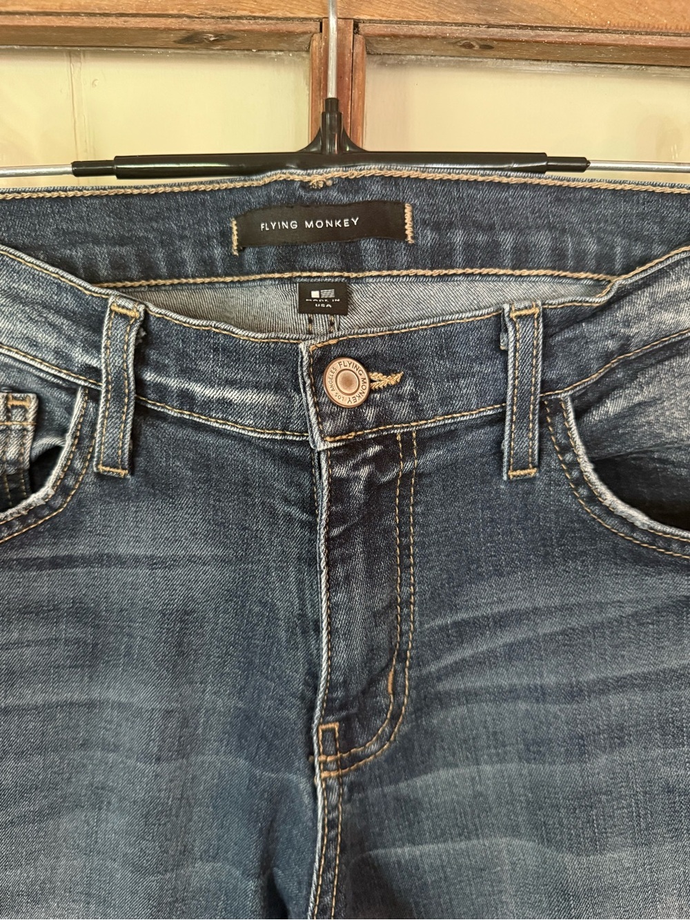 Flying Monkey Low Rise Skinny Blue Jeans Size 30 Made in USA Y2K Stretch Denim - Picture 9 of 15